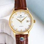 Vacheron Constantin Patrimony 9015 Movement 28800/H 316L Steel 40mm White/Gold Face Watch